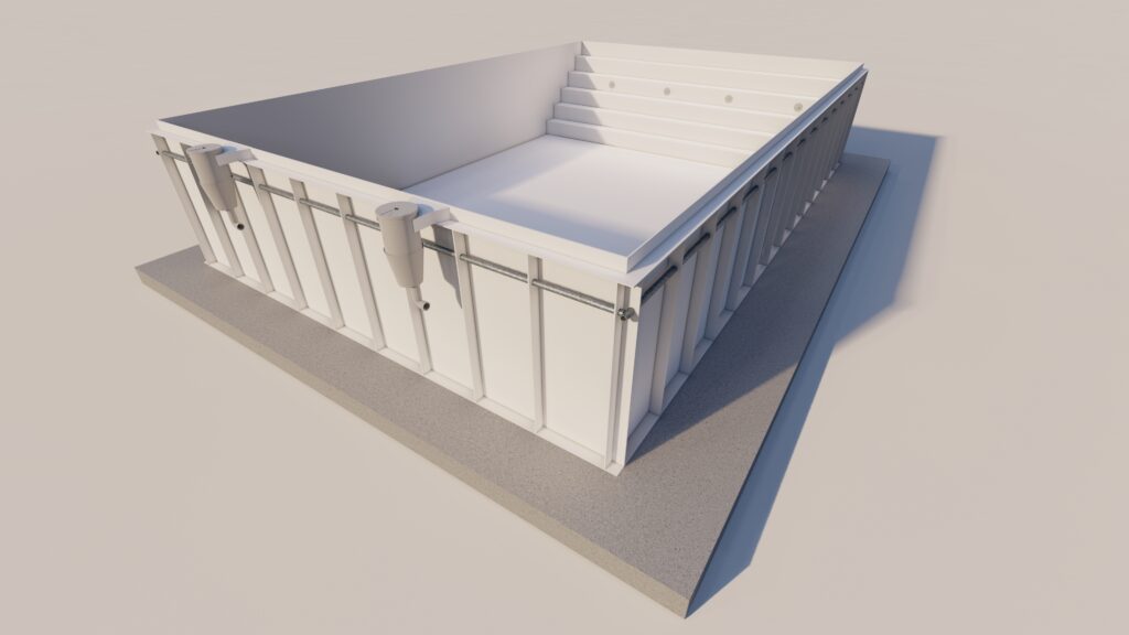 bad met trap recht over gehele breedte